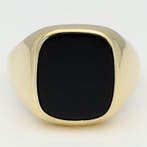 Bague - 14 carats Or jaune Onyx - Zegelring, Bijoux, Sacs & Beauté