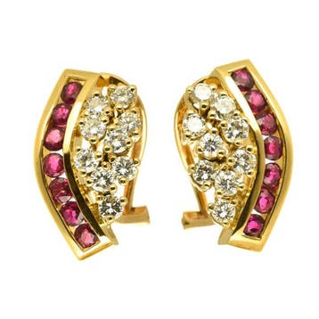 Boucles doreilles - 18 carats Or jaune Diamant (Naturelle), Nieuw