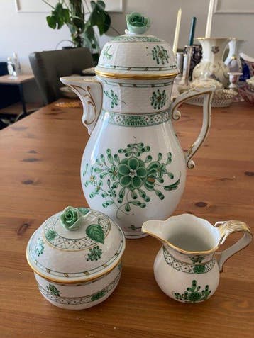 Herend - Pot - Porcelaine - Ensemble de pots Herend 3 pièces, Antiek en Kunst