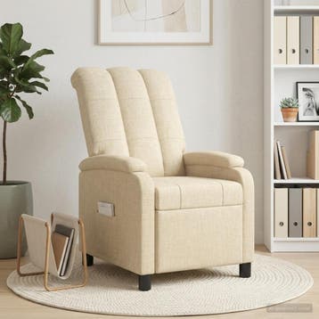 vidaXL Recliner Crèmekleurig Stof, Huis en Inrichting, Verzenden, Nieuw