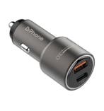 DrPhone Invincible - 18W - Metalen Auto Lader -  2 Poorten -, Télécoms, Chargeurs de voiture, Verzenden