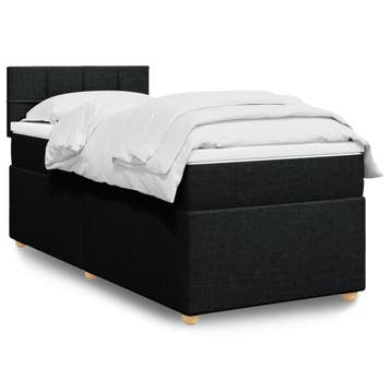vidaXL Boxspring met matras stof zwart Single, Verzenden, Nieuw
