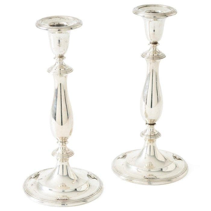 Kandelaar (2) - .925 zilver, Antiquités & Art, Antiquités | Argent & Or