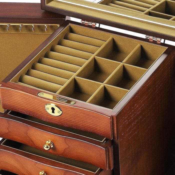 Sieradendoos - Sieradendoos - 5 niveaus - Hout, Antiek en Kunst, Kunst | Designobjecten