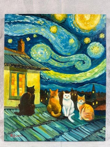 Michele Luna (1980) - Gatti sotto la Notte Stellata