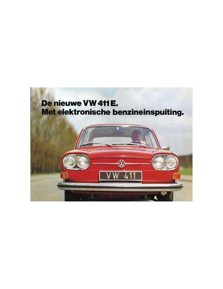 1969 VOLKSWAGEN 411 E BROCHURE NEDERLANDS, Boeken, Auto's | Folders en Tijdschriften, Ophalen of Verzenden