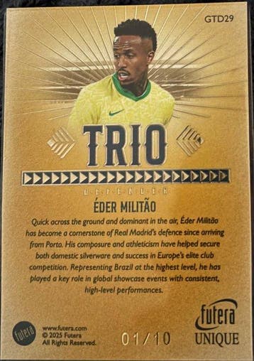 2025 Futera Futera Unique World Edition 2021 ÉDER MILITÃO,
