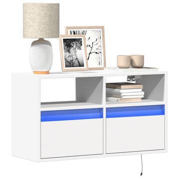 vidaXL Tv-wandmeubel met LED-verlichting 80x31x45 cm wit, Verzenden, Nieuw