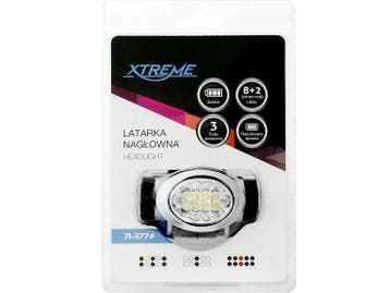 Hoofdlamp 8+2 LED's Grijs Elastische Hoofdband, Verzenden, Nieuw