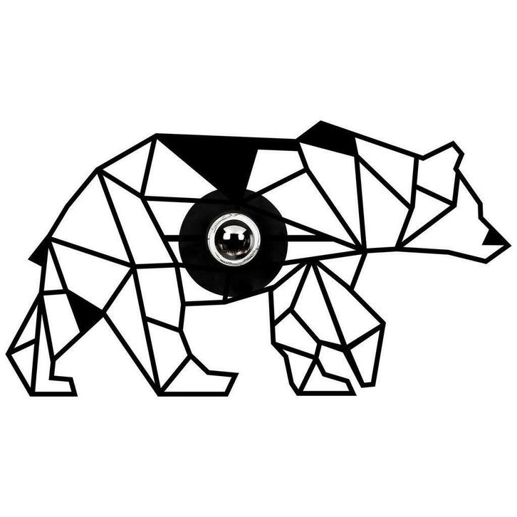 Industriële wanddecoratie dieren lamp - E27 fitting - Beer, Huis en Inrichting, Lampen | Overige, Nieuw, Verzenden