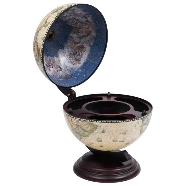 vidaXL Globebar tafelmodel eucalyptushout groen, Huis en Inrichting, Woonaccessoires | Wijnrekken, Nieuw, Verzenden