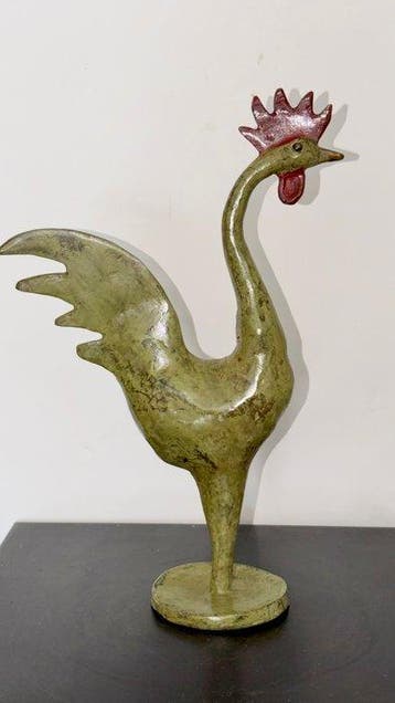 Abdoulaye Derme - Sculpture, Coq - 28 cm - Bronze
