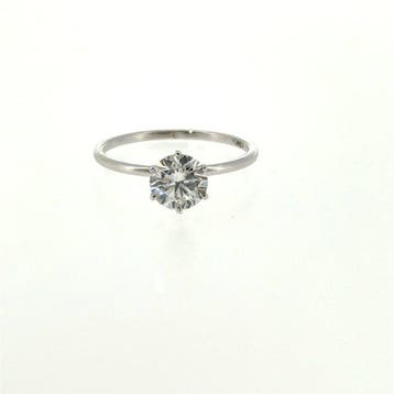 Zonder minimumprijs - Ring - 14 karaat Witgoud - 1.04ct. tw.