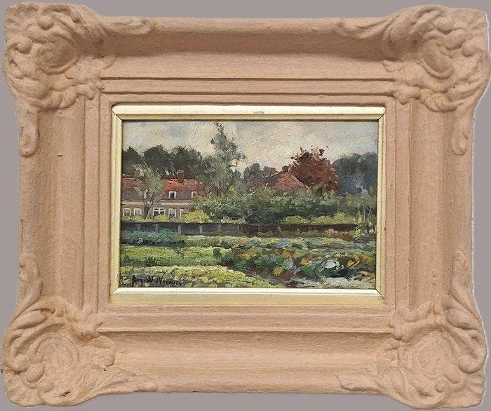August Willem Van Voorden (1881-1921) - Moestuin Rozenburg, Antiek en Kunst, Kunst | Schilderijen | Klassiek