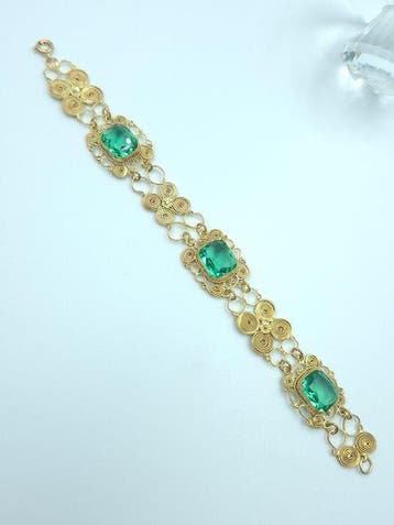 Zonder minimumprijs - Armband Zilver, Verguld - 66.00ct. tw., Handtassen en Accessoires, Armbanden, Nieuw