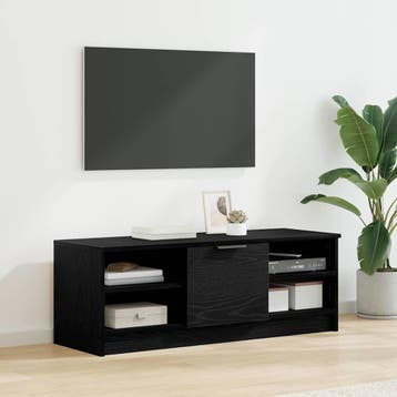 vidaXL TV Kast 102 x 35 x 36,5 cm Zwart Eiken Bewerkt hout, Verzenden, Nieuw