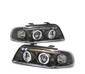 Phares Pour Audi A4 94-98 Angel Eyes Fond Noir, Verzenden