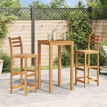 vidaXL Barkrukken 2 st massief acaciahout, Tuin en Terras, Verzenden, Nieuw