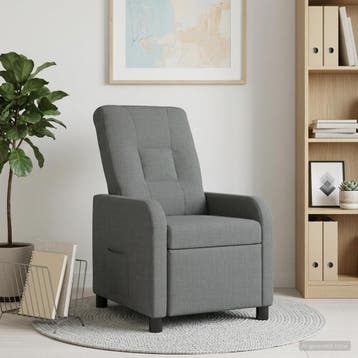 vidaXL Recliner Donkergrijs Stof, Huis en Inrichting, Fauteuils, Verzenden, Nieuw