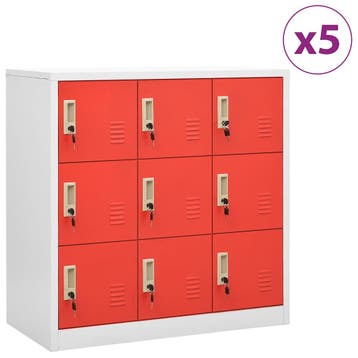 vidaXL Lockerkasten 5 st 90x45x92,5 cm staal lichtgrijs en, Verzenden