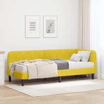 vidaXL Hoek Bed Frame Geel 80 x 200 cm Fluweel, Verzenden, Nieuw