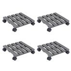 vidaXL Plantentrolleys 4 st 30x30x7,5 cm HKC grijs, Tuin en Terras, Verzenden, Nieuw
