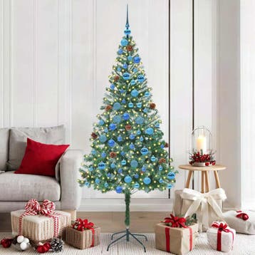 vidaXL Kunstkerstboom met 300 LED Groen 180 cm PVC en Staal, Verzenden, Nieuw