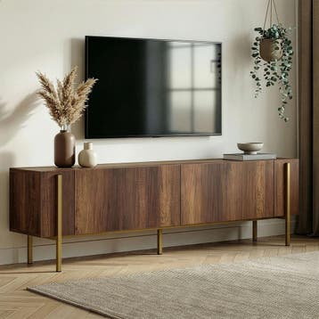 Evila TV-meubel - Houtkleurig - Nieuw/Ongebruikt -, Verzenden, 150 tot 200 cm, Nieuw, Scandinavisch