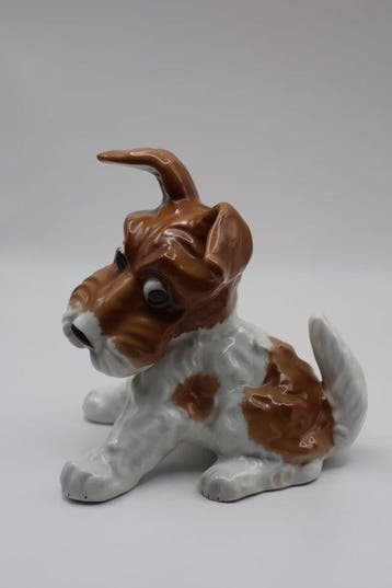 Fraureuth Porzellan - Beeldje - Terrier Dog - Porselein
