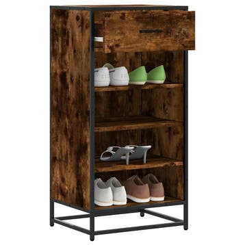 vidaXL Schoenenrek 48x38x97,5 cm bewerkt hout gerookt, Verzenden