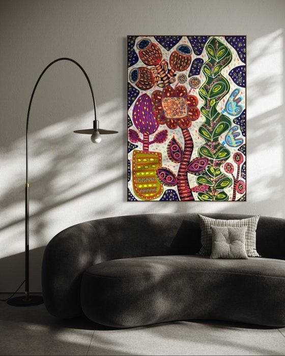 Maraé - Jardin Cosmique, Antiquités & Art, Art | Peinture | Moderne
