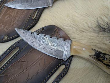 Keukenmes - Utility knife - paar Damascus-staal met volle