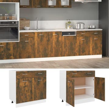 vidaXL Onderkast met lade Lyon 80x46x81,5cm bewerkt hout, Verzenden