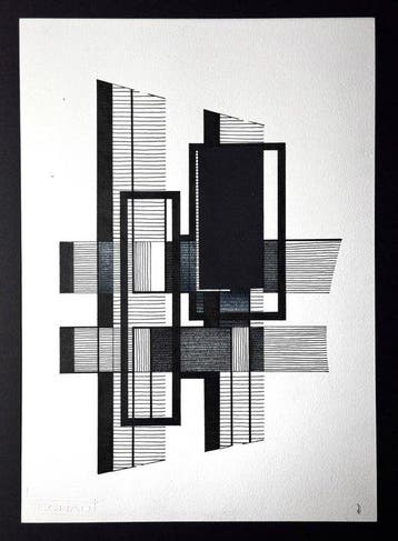 Eugène Eechaut (1928-2019) - Abstract ink composition