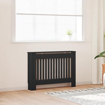 vidaXL Radiatorombouw 112x19x81,5 cm bewerkt hout zwart, Verzenden, Nieuw