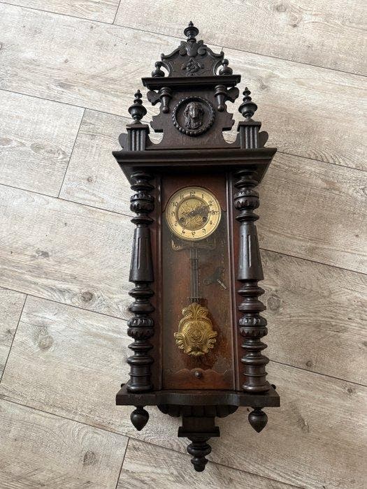 Weense regulateur - Friedrich Mauthe Renaissancestijl Hout,, Antiquités & Art, Antiquités | Horloges