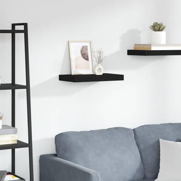 vidaXL Wandschap zwevend 40x23,5x3,8 cm MDF zwart, Verzenden, Nieuw