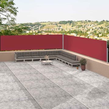 vidaXL Windscherm uittrekbaar 117x1200 cm rood, Verzenden