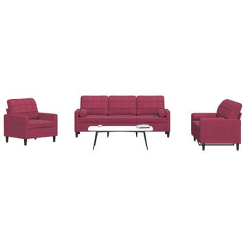 vidaXL 3-delige Loungeset met kussens en bolsters fluweel, Verzenden, Nieuw