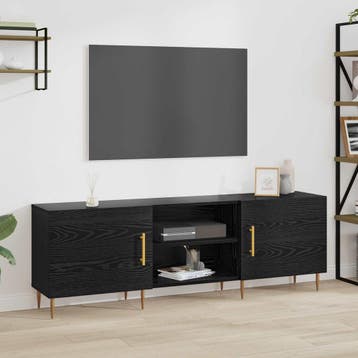vidaXL TV Kast 150 x 30 x 50 cm Zwart eiken Bewerkt hout, Huis en Inrichting, Verzenden, Nieuw