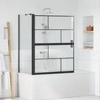 vidaXL Bad Douche Scherm Zwart en Transparant 100 x 68 x 128, Doe-het-zelf en Bouw, Sanitair, Verzenden, Nieuw