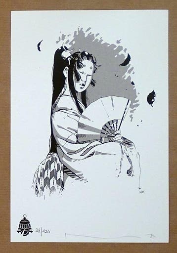 Michetz, Marc - 3 Ex Libris - Kogaratsu - Geisha Eventail /