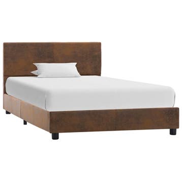 vidaXL Bedframe kunstsuède bruin 100x200 cm, Verzenden