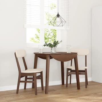 vidaXL Eetkamerstoelen met kussens 2 st massief hout rubber, Huis en Inrichting, Stoelen, Verzenden, Nieuw