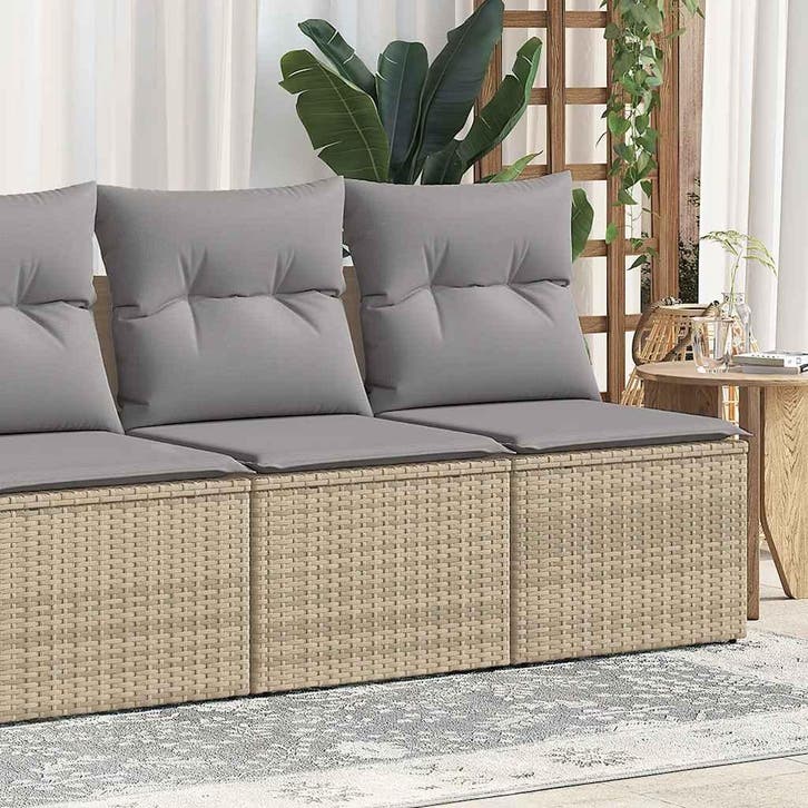 vidaXL 2-delige Loungeset met kussens poly rattan acacia, Jardin & Terrasse, Ensembles de jardin, Envoi