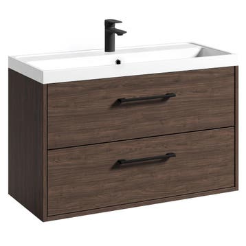 Badkamermeubel Florence 01 80 x 40 cm – Walnoot Bruin, Huis en Inrichting, Badkamer | Badkamermeubels, Verzenden, Nieuw