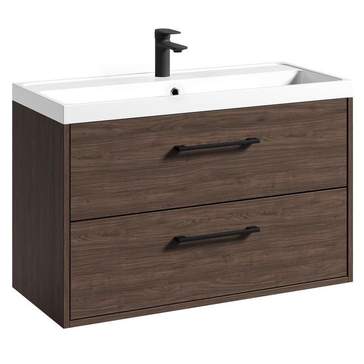 Badkamermeubel Florence 01 80 x 40 cm – Walnoot Bruin, Maison & Meubles, Salle de bain | Meubles de Salle de bain, Envoi