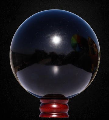 Grote 5,9 kg zwarte obsidiaan kristallen bol – 16,5 cm –