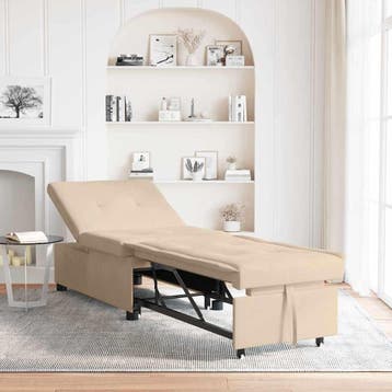 vidaXL Uittrekbare Slaapbank / zetel Crème 194 x 67 x 82 cm, Huis en Inrichting, Zetels | Zetels, Verzenden, Nieuw