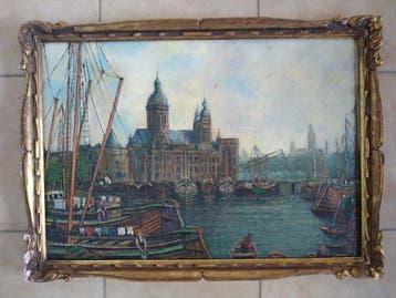 Jos Hudsyn (1876-1960) - Aan de haven, Antiek en Kunst